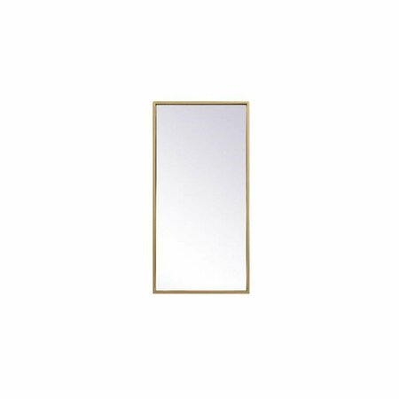 BLUEPRINTS 14 x 28 in. Metal Frame Rectangle Mirror Brass BL2960180